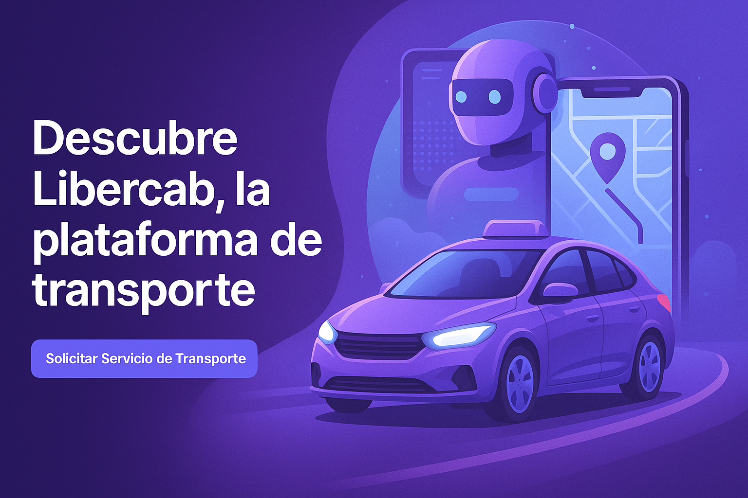 App LIBERCAB mostrando interfaz moderna